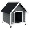 Image de Niche pour chien extérieure - PawHut - plancher amovible - abri surélevé en bois pour chiens - 75 x 88 x 82 cm - gris