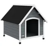 Image de Niche pour chien extérieure - PawHut - plancher amovible - abri surélevé en bois pour chiens - 84 x 99 x 87 cm - gris