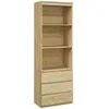 Image de Bibliothèque HOMCOM haute de 180 cm avec 3 étagères et 3 tiroirs dim. 60L x 35l x 180H cm Panneaux Particules effet bois