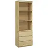 Image de Bibliothèque 3 étagères 3 tiroirs - dim. 60l x 35l x 180h cm - panneaux aspect bois naturel