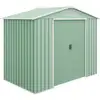 Image de Abri de jardin - remise pour outils - cabanon porte verrouillable - dim. 213l x 130l x 185h cm - tôle d'acier vert pastel