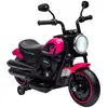 Image de Moto électrique enfant 6 v 3 kmh effet lumineux roulettes amovibles repose-pied pédale métal pp rose noir