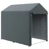 Image de Abri de jardin tente de stockage portable abri de vélo garage pour extérieur avec cadre en métal galvanisé et grande porte, 1,2 x 1,8 m gris foncé