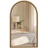 Image de Miroir mural arche - HOMCOM - 110 x 65 cm Cadre en bois Miroir arqué pour le salon la chambre lentrée brun foncé