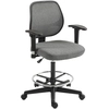Image de Chaise De Bureau Assise Haute Réglable Pivotante Tissu Gris Chiné