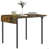 Image de Table de salle à manger - HOMCOM - avec 2 rabats style industriel extensible pour petit espace table à abattant pour 2-4 personnes