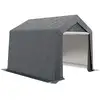 Image de Abri de jardin, tente de stockage, 3 x 3 m, imperméable et anti-uv, cadre en acier galvanisé et grande porte, abri de vélo garage pour extérieur, gris foncé