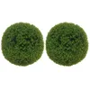 Image de Lot de 2 boules de buis artificielles HOMCOM 40 cm protection UV décoration pour la maison le jardin la fête de mariage vert