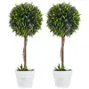 Image de Lot de 2 plantes artificielles avec fleurs de lavande arbre artificiel tronc et pot inclus - hauteur 60 cm intérieur et extérieur vert