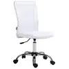Image de Chaise de bureau ergonomique hauteur réglable piètement chromé pivotant 360° revêtement blanc