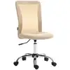 Image de Chaise de bureau ergonomique hauteur réglable piètement chromé pivotant 360° revêtement maille beige