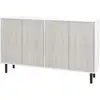 Image de Buffet design contemporain - 4 portes, 2 étagères - dim. 121l x 37l x 75h cm - piètement effilé pin noir blanc aspect bois gris