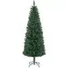Image de Sapin De Noël Artificiel 180 Cm Slim Avec Support En Acier Pliable, 479 Branches Épines, Effet Réaliste
