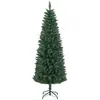 Image de Sapin de Noël Artificiel 180 cm - HOMCOM - Arbre de Noël Slim avec support en acier pliable 479 branches épines Vert