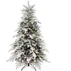 Image de Sapin de Noël artificiel 180 cm HOMCOM Arbre de Noël lumineux floqué enneigé avec lumière LED blanc chaud et 1321 pointes vert