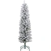 Image de Sapin De Noël Artificiel Led H.150 Cm Mince Enneigé 263 Branches 120 Led