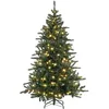 Image de Sapin de Noël Artificiel 180 cm HOMCOM Arbre de Noël lumineux LED blanc chaud 872 branches base en métal - vert