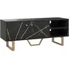 Image de Meuble Tv Design Métal Doré Aspect Marbre Noir