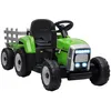 Image de Tracteur électrique - HOMCOM - avec remorque amovible - avec télécommande MP3 musique affichage lumières - enfants 3-6 ans - vert