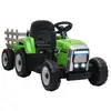 Image de Tracteur électrique enfant avec remorque - effets sonores lumineux - télécommande - 3-6 kmh - vert