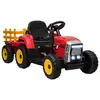 Image de Tracteur électrique enfant avec remorque - effets sonores lumineux - télécommande - 3-6 kmh - rouge