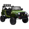 Image de Voiture 4x4 électrique enfant - portes ouvrables, ceinture, télécommande - 3 vitesses, nombreux effets sonores lumineux - noir vert