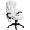 Image de Fauteuil de bureau direction massant chauffant hauteur réglable dossier inclinable effet laine bouclée blanc