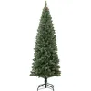 Image de Sapin de Noël artificiel - HOMCOM - 180 cm - avec support en acier pliable 618 branches épines - effet réaliste - vert