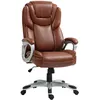 Image de Chaise de bureau - HOMCOM - avec fonction bascule dossier haut roulettes pivotantes 360° hauteur réglable - marron