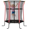 Image de Trampoline pour enfant - HOMCOM - 122 x 111 x 19 m filet de sécurité porte zippée 6 poteaux - acier - rouge noir