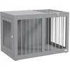 Image de Cage pour chien intérieur - PawHut - 2 portes verrouillables - bonne ventilation - table dappoint - 80 x 50 x 565 cm - gris