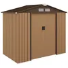 Image de Abri de jardin - Outsunny - avec kit de fondation - cabanon porte verrouillable - 213 x 130 x 185 cm - tôle dacier - ocre