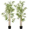 Image de Lot De 2 Bambous Artificiels 1,80h M 830 Feuilles Réalistes Par Pied Vrais Troncs
