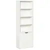 Image de Bibliothèque 4 étagères armoire 2 portes dim. 59 x 29 x 180 cm blanc