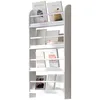 Image de Étagère murale en bois pour livres et magazines - HOMCOM - 4 niveaux - 59x12x113 cm - blanc