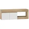 Image de Meuble Tv Style Moderne Bicolore 2 Portes Niche 140 X 40 X 48 Cm