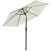 Image de Parasol Hexagonal Inclinable Métal Polyester Haute Densité Crème