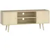 Image de Meuble Tv Style Scandinave 2 Portes 2 Niches Bois Pin Panneaux