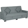 Image de Canapé Convertible 3 Places Style Chesterfield Capitonné Velours Gris