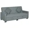 Image de Canapé convertible 3 places style chesterfield effet capitonné inclinable - 2 coussins, pochettes rangement - velours gris