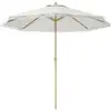Image de Parasol octogonal inclinable ø 2,65 x 2,44h m mât baleine métal aspect bois polyester haute densité 180 gm² blanc