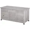 Image de Coffre de rangement extérieur façade persienne - coffre jardin 283l - dim. 127 x 56 x 60cm - bois gris