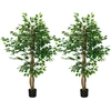 Image de Lot De 2 Plantes Artificielles Ficus H.1,5 M Grand Réalisme Pot Inclus