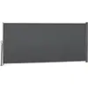 Image de Store latéral brise-vue paravent rétractable dim. 3l x 1,6h m métal polyester imperméable anti-uv haute densité 180gm² gris