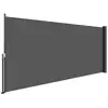 Image de Store latéral brise-vue paravent rétractable de jardin dim. 3 x 1,4 m alu. Polyester gris foncé