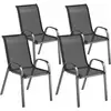 Image de Lot De 4 Chaises De Jardin Empilables Accoudoirs Dossier Haut