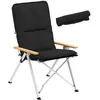 Image de Chaise de camping pliante et portable - Outsunny - dossier haut coussin amovible et sac de transport 59x67x96cm noir