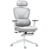 Image de Chaise De Bureau Ergonomique Inclinable Réglable Blanc Gris