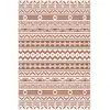 Image de Tapis D'extérieur Réversible Dim. 1,8 X 2,7 M Motif Graphique Terracotta Beige