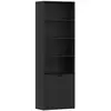 Image de Bibliothèque 4 étagères armoire 2 portes dim. 59 x 29 x 180 cm noir